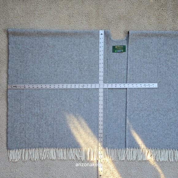 Vintage Wool Herringbone Wrap Grey John Hanly for L.L. Bean Ireland - Picture 11 of 13